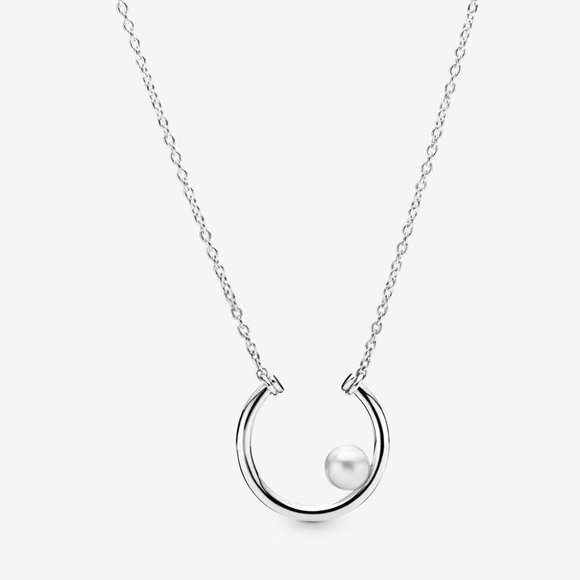 Pandora Jewelry - Offset Freshwater Cultured Pearl Circle Necklace Pandora Jewelry - Offset Freshwater Cultured Pearl Circle Necklace